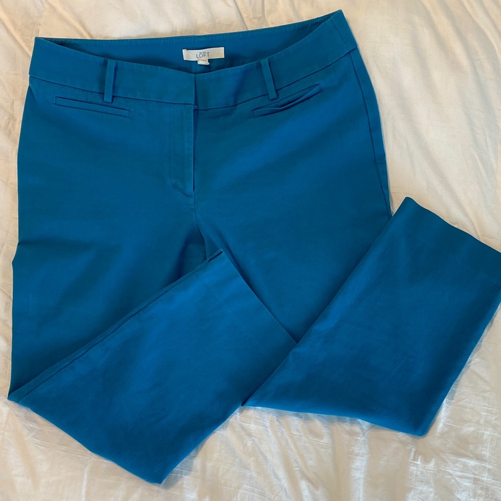 LOFT Women's Teal “The Riviera Pant” Capri